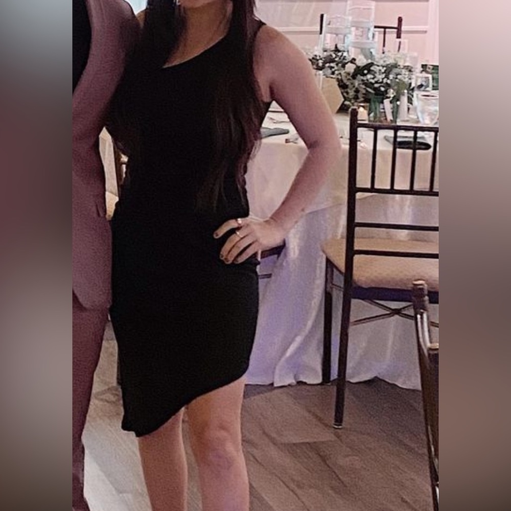 Black one shoulder dress boohoo